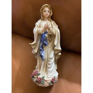 Our Lady Of Lourdes Florentine Collection Vintage Italy 5.5"  Figurine Mary
